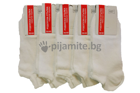   Дамски терлик,едноцветни къси памучни чорапи 36/40 - 5 бр./ пакет